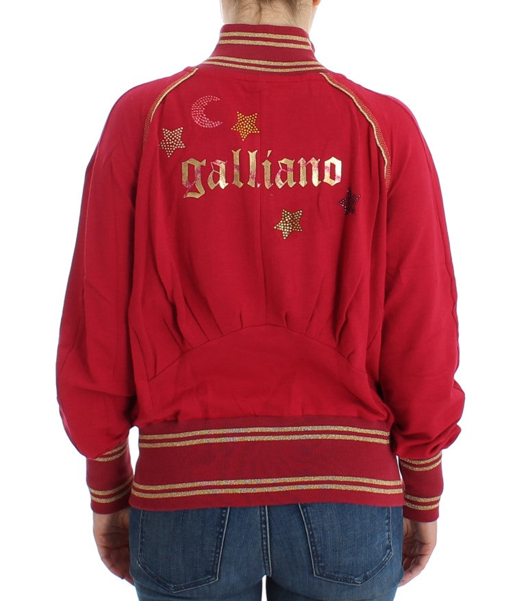 John Galliano Pink Mock Zip Cardigan Sweatshirt Pulover