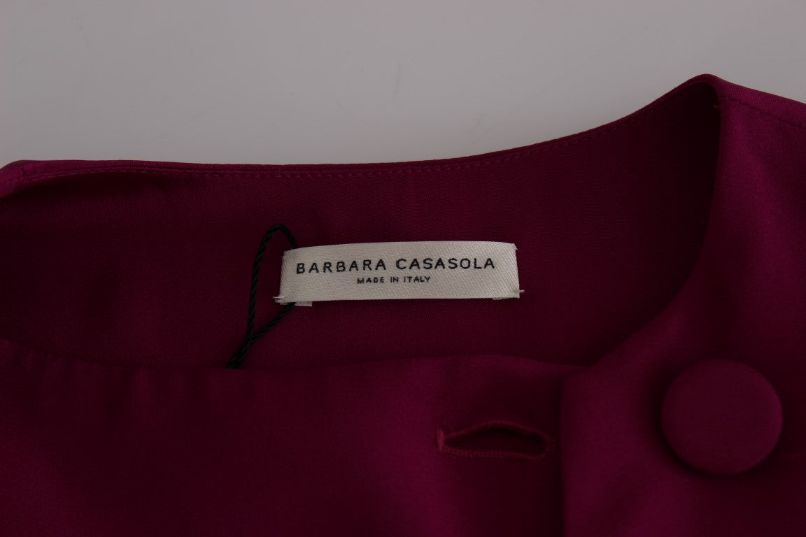 Лилава копринена блуза без ръкави Barbara Casasola