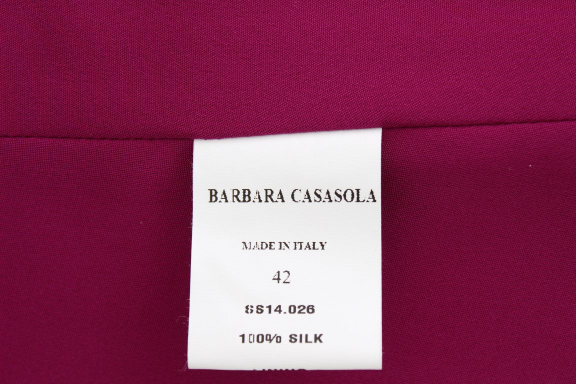 Лилава копринена блуза без ръкави Barbara Casasola