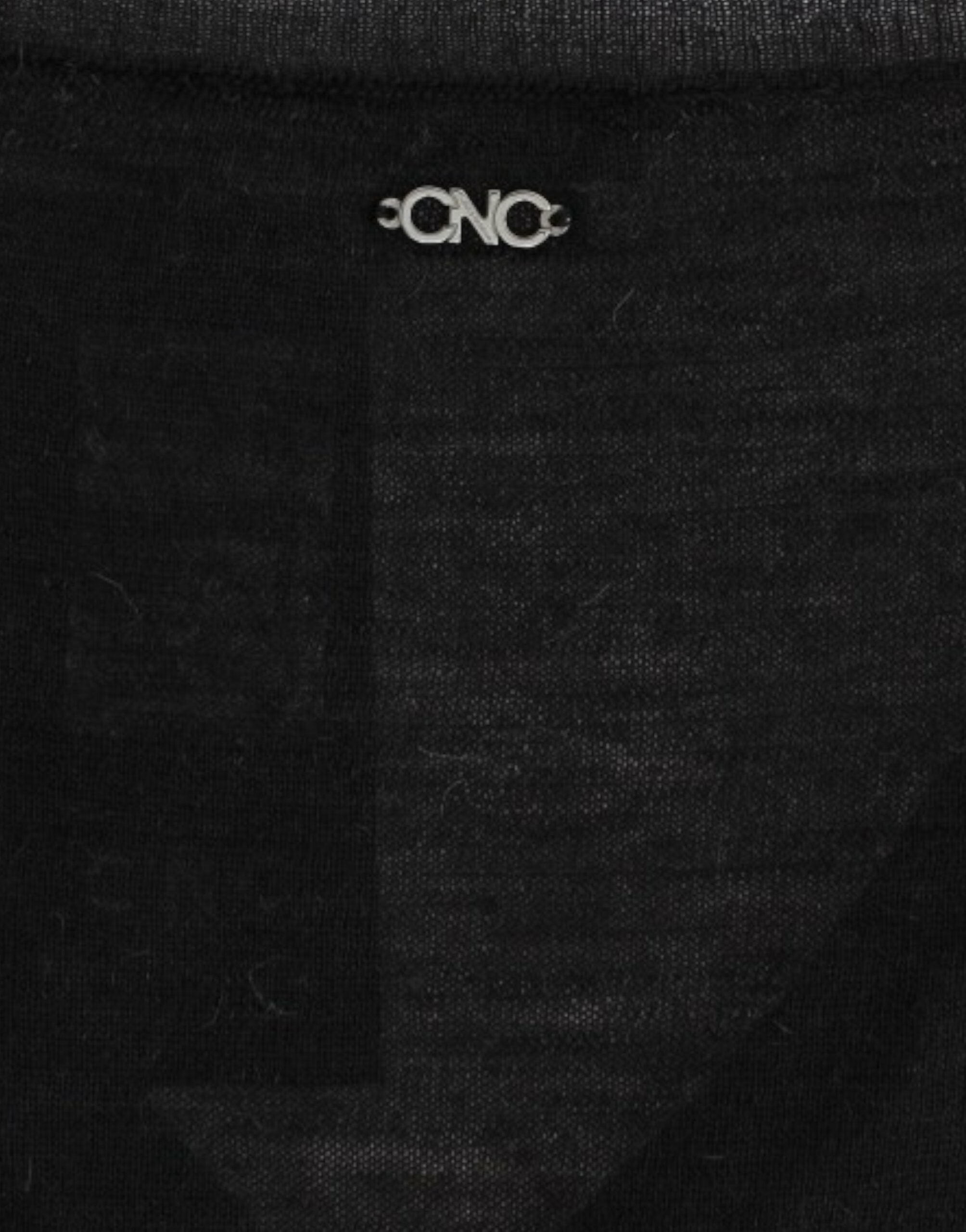 Costume National Черен лек пуловер с V-образно деколте