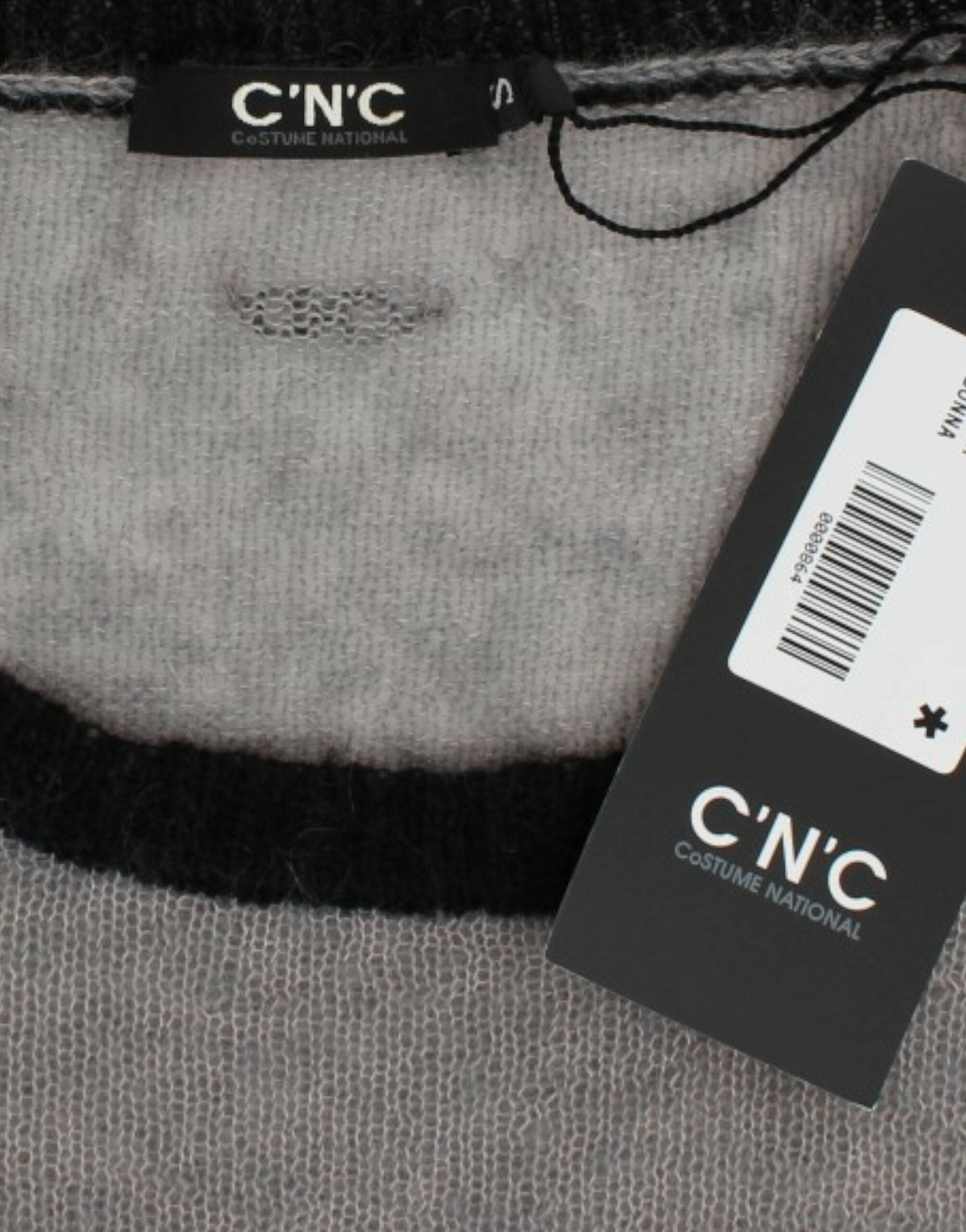 Costume National Grey украсен асиметричен пуловер