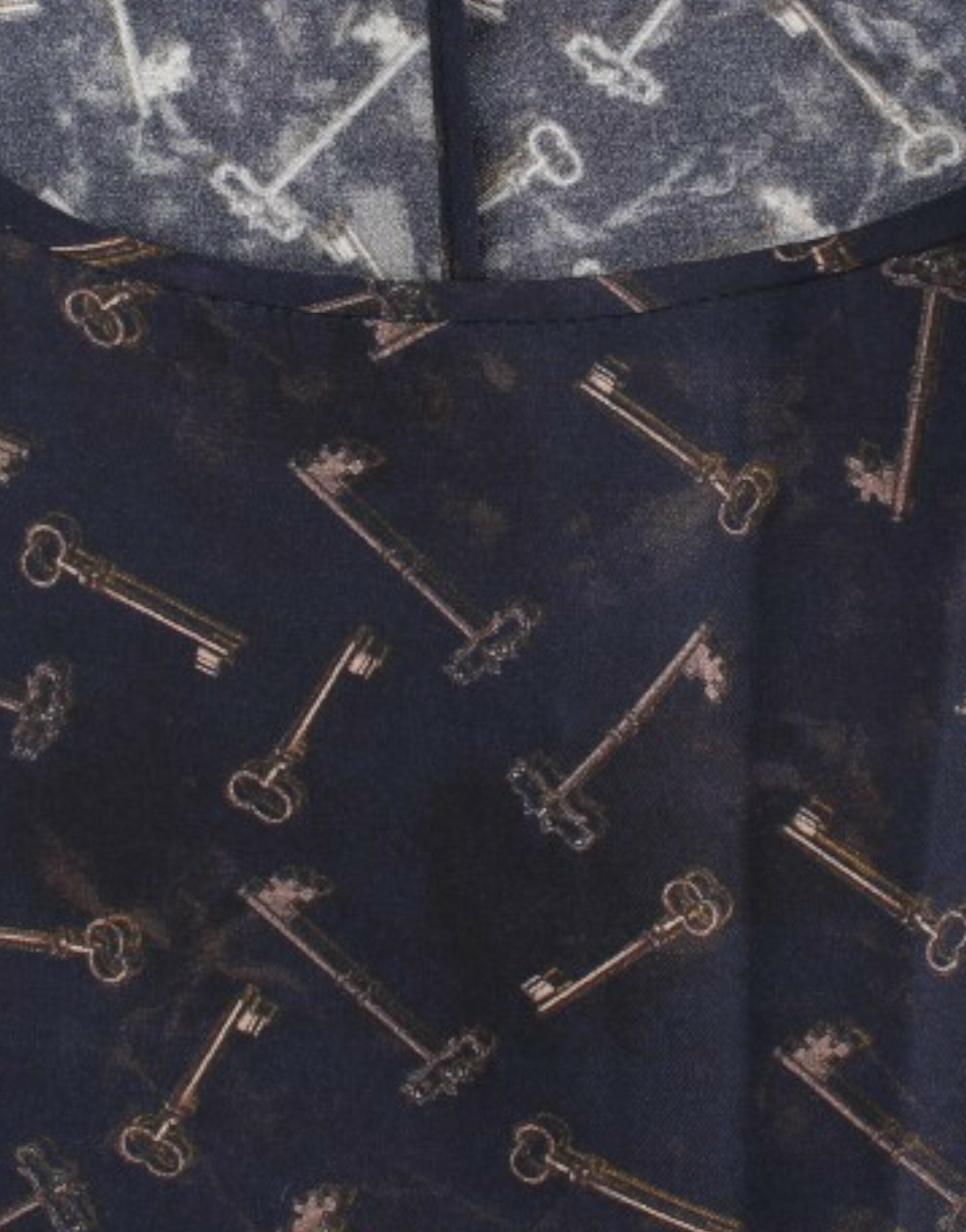 Dolce & Gabbana Enchanted Sicily Silk Blouse with Gold Keys Print