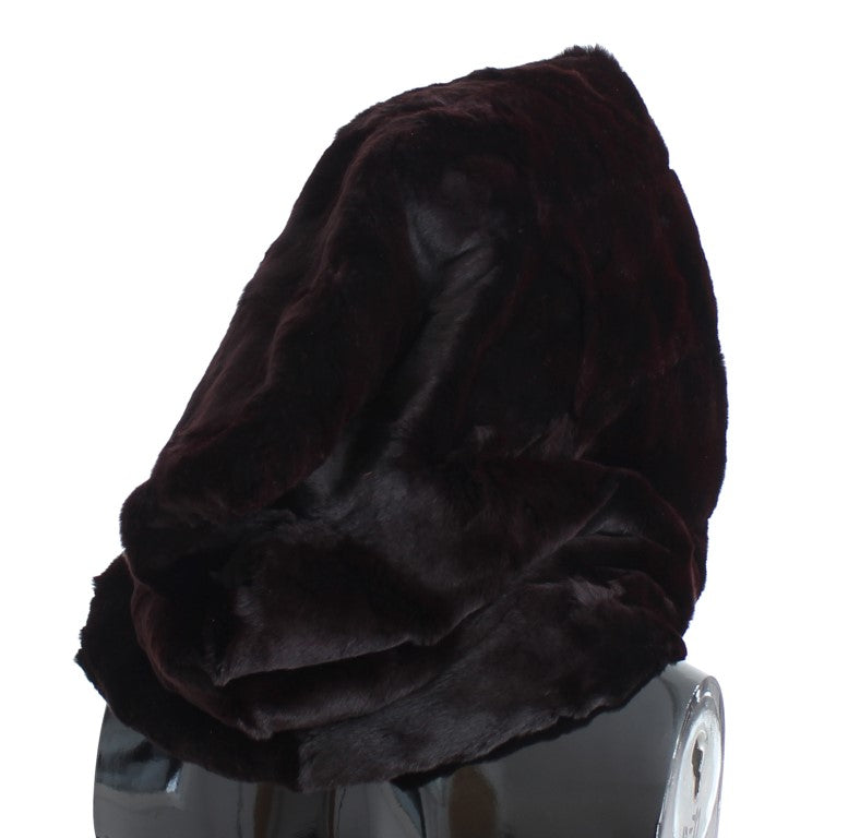 Dolce &amp; Gabbana Purple Weasel Fur Crochet Hood Шапка с шал