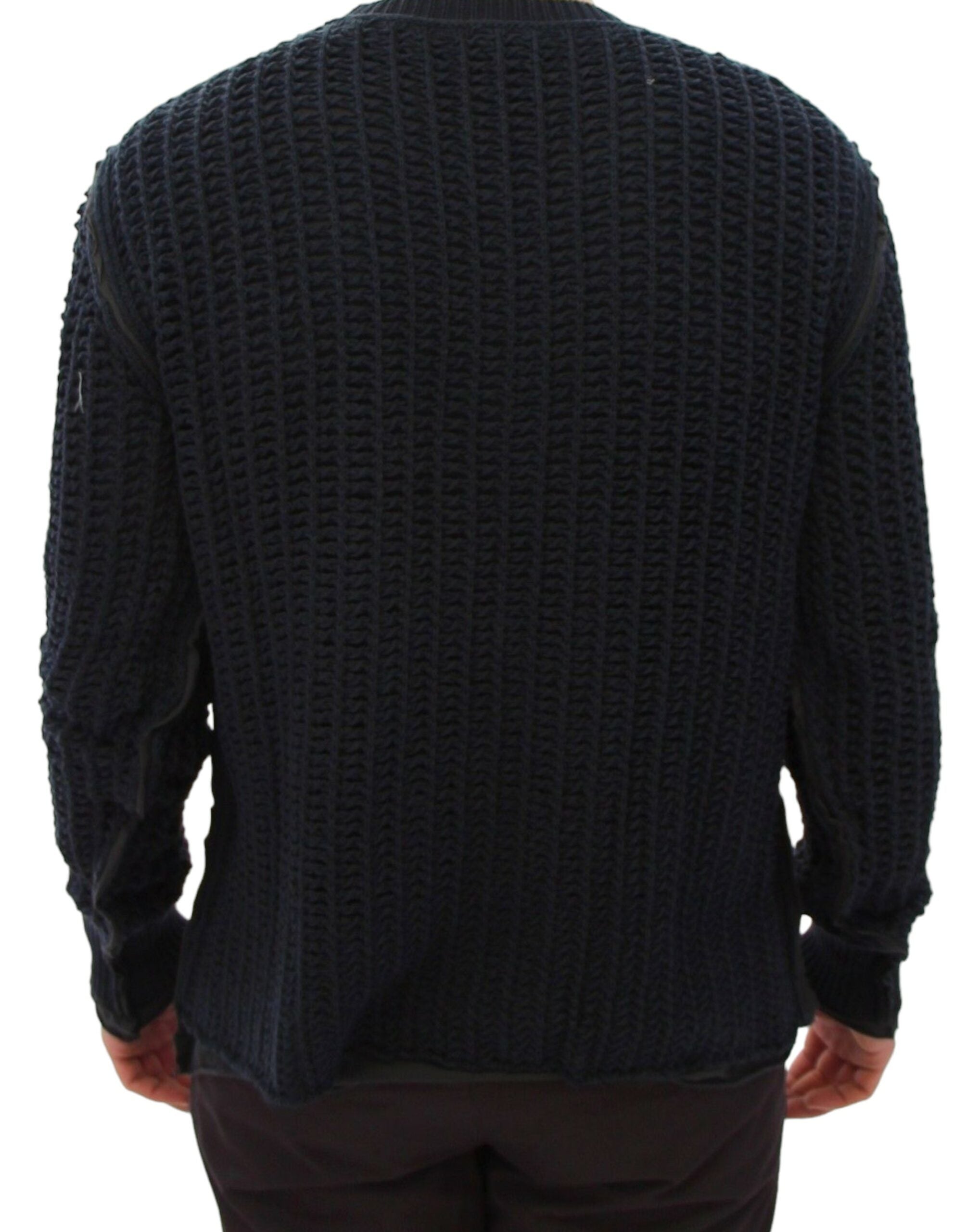 Dolce & Gabbana Elegant Blue and Black Layered Sweater