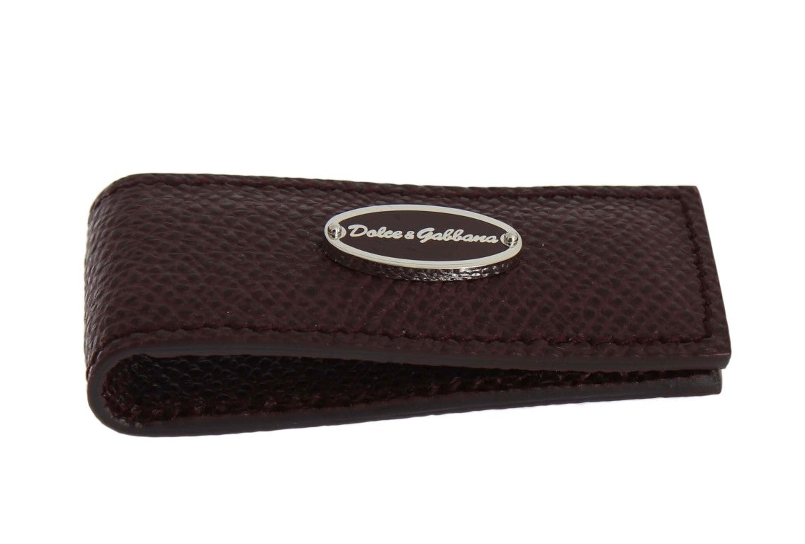 Dolce & Gabbana Exquisite Bordeaux Leather Money Clip