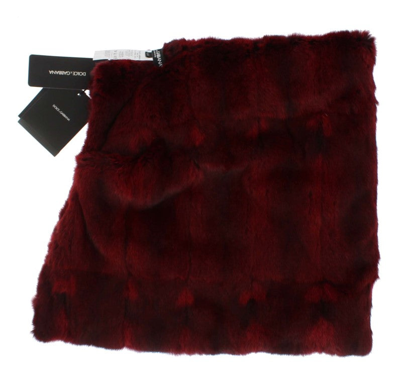 Dolce &amp; Gabbana Bordeaux Hamster Fur Crochet Hood Шапка