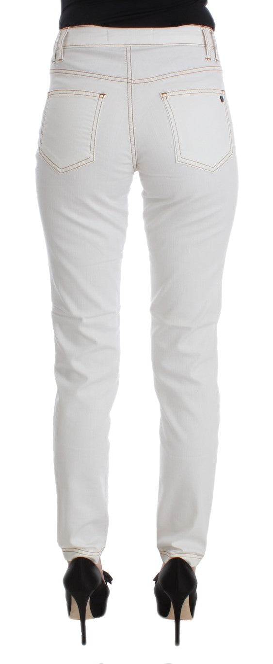 Дънки Cavalli White Cotton Blend Slim Fit