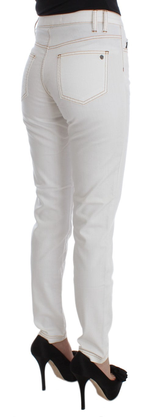 Дънки Cavalli White Cotton Blend Slim Fit