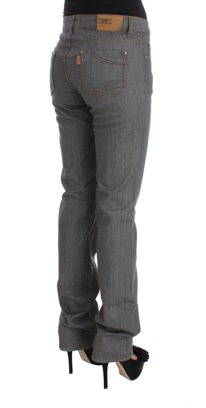 Costume National Grey Cotton Regular Fit Denim Jeans