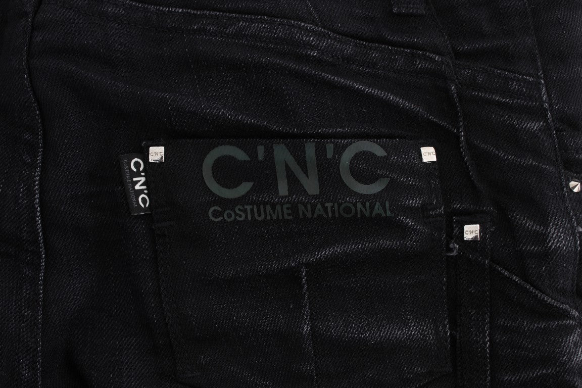 Национални черни памучни дънки Slims Fit