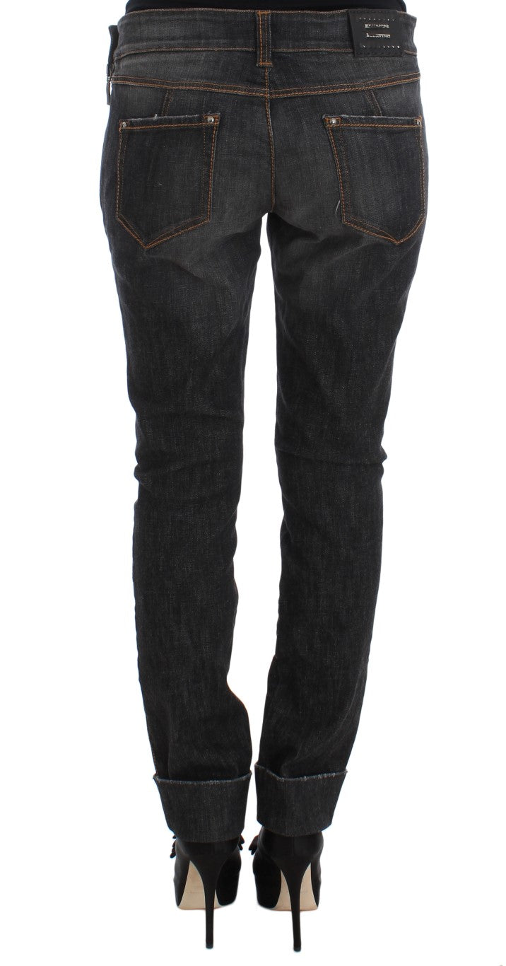 Ermanno Scervino Grey Cotton Slim Fit Denim Jeans