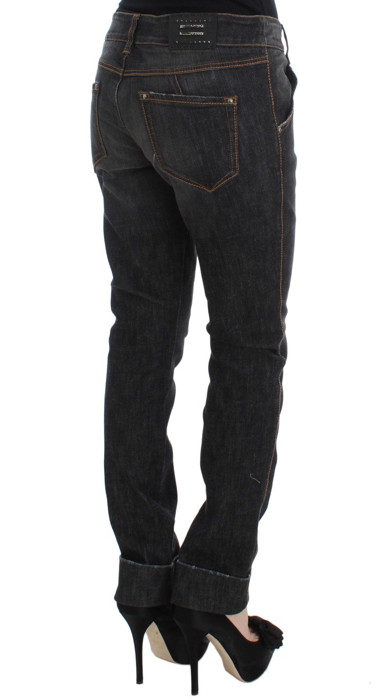 Ermanno Scervino Grey Cotton Slim Fit Denim Jeans