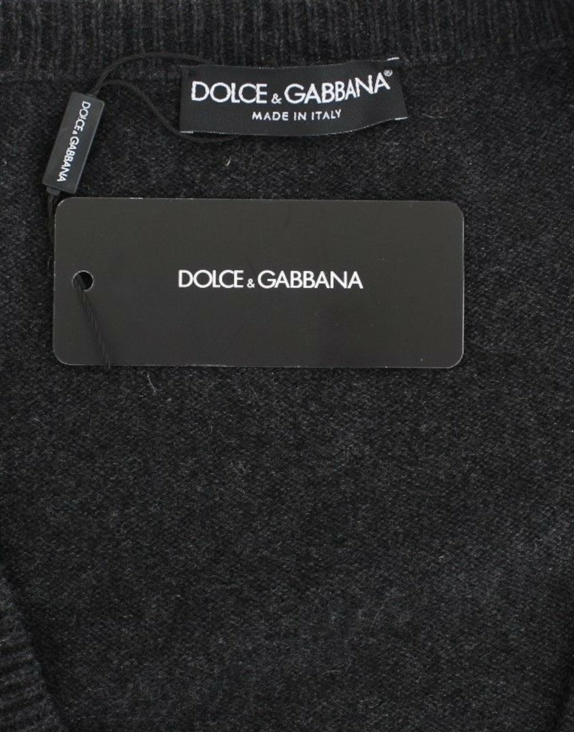 Dolce &amp; Gabbana Сив кашмирен пуловер Пуловер Обвивка