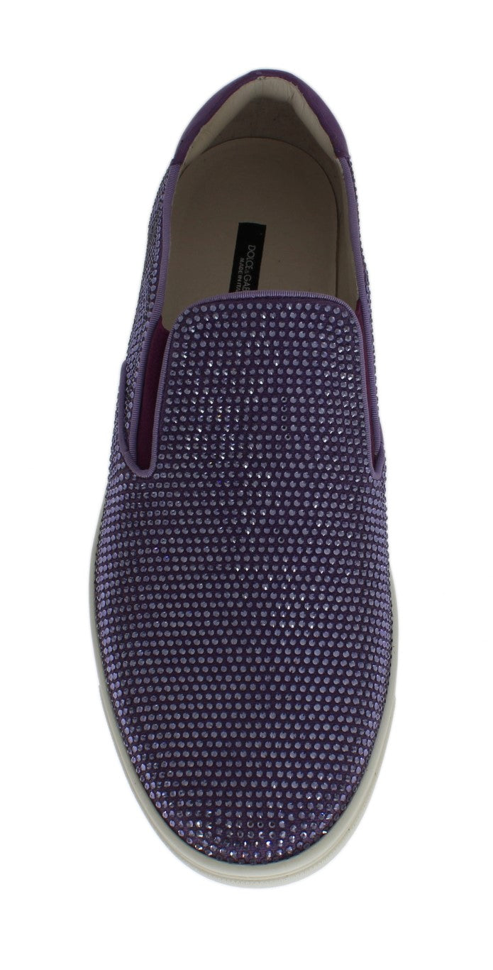 Dolce &amp; Gabbana Purple Strass Canvas лого маратонки