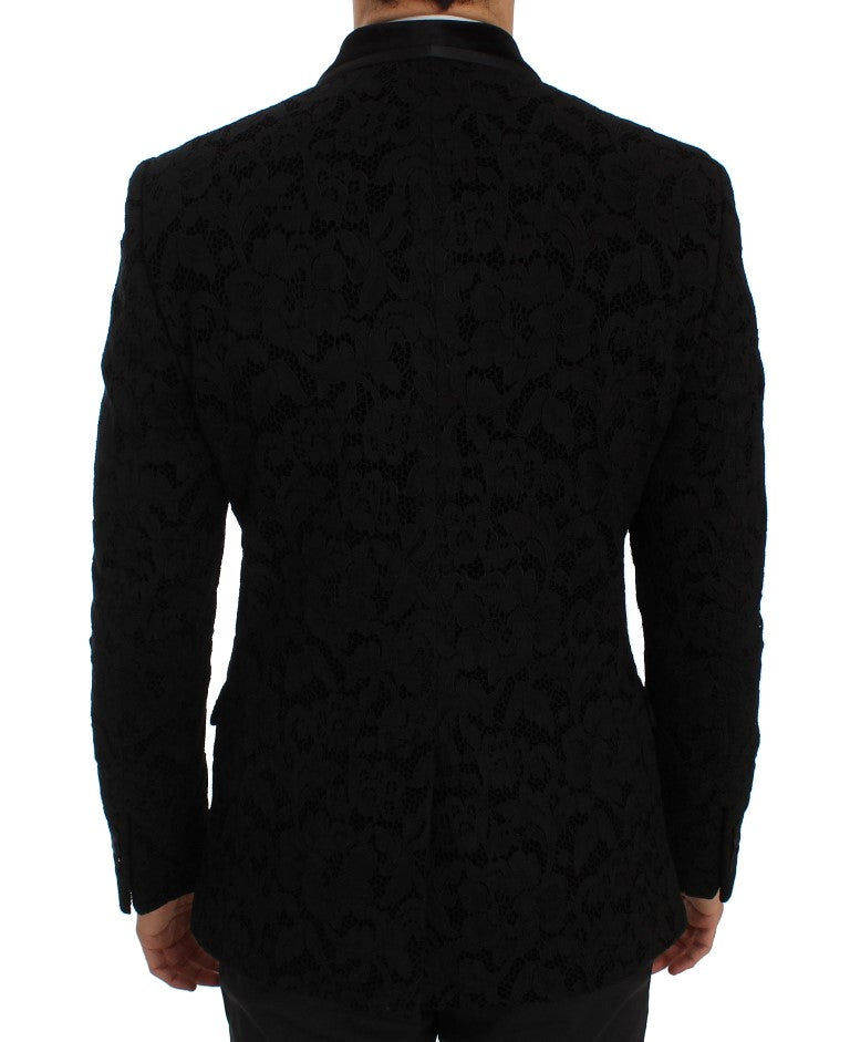 Dolce & Gabbana Elegant Slim Fit Black Silk-Blend Blazer