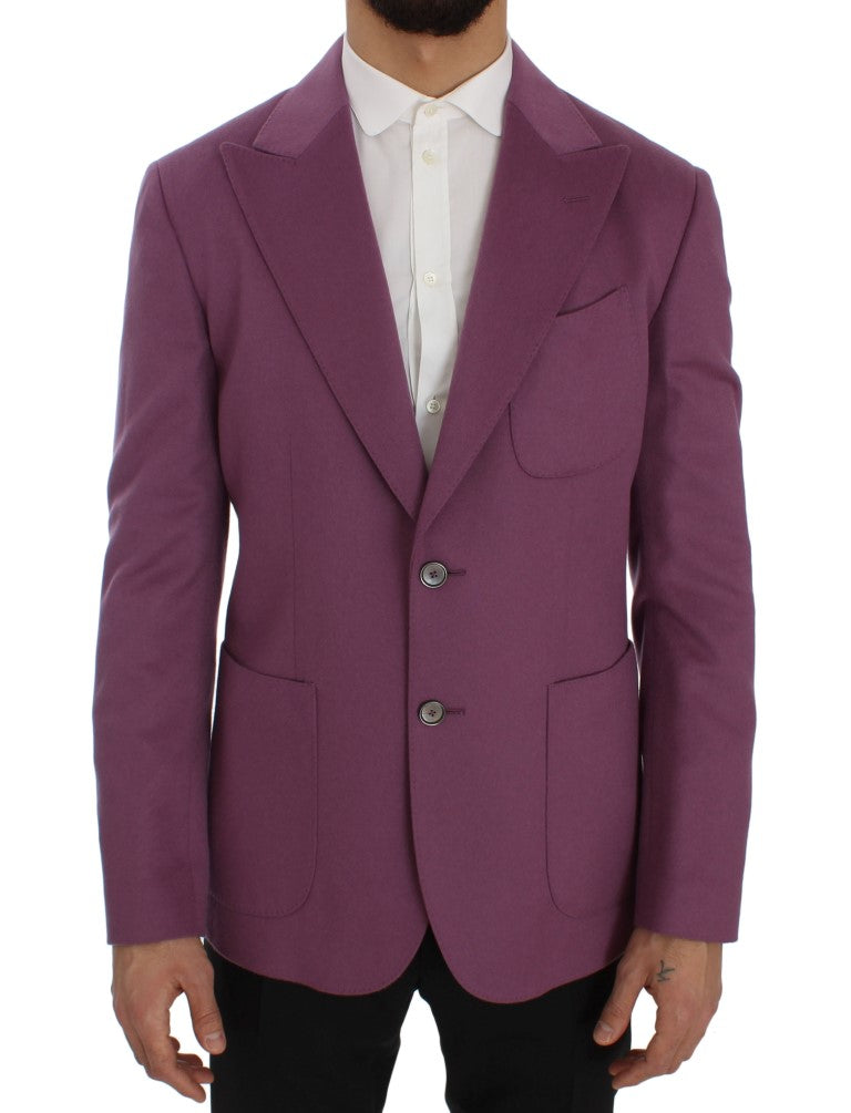 Dolce &amp; Gabbana Пурпурно кашмирено прилепнало яке с блейзър