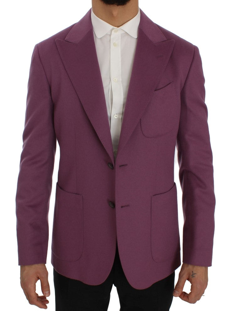 Dolce &amp; Gabbana Пурпурно кашмирено прилепнало яке с блейзър
