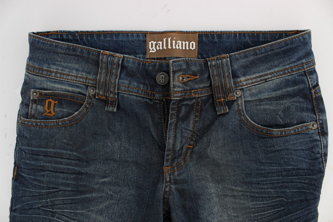 John Galliano Blue Wash Cotton Blend Slim Fit дънки