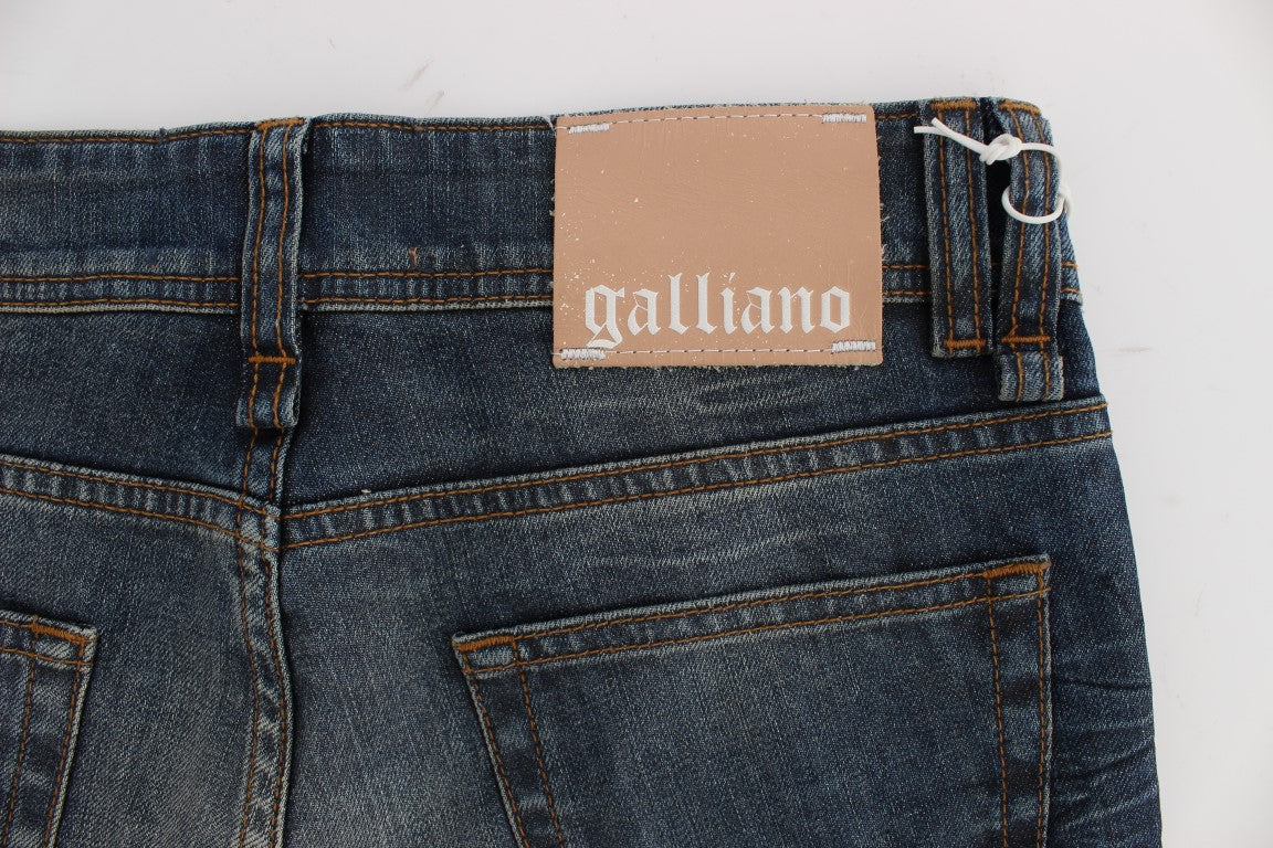 John Galliano Blue Wash Cotton Blend Slim Fit дънки