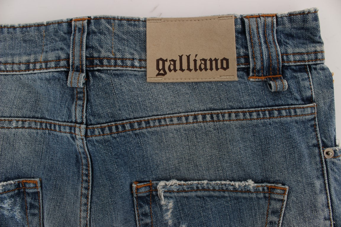 John Galliano Сини прани памучни дънки Boyfriend Fit