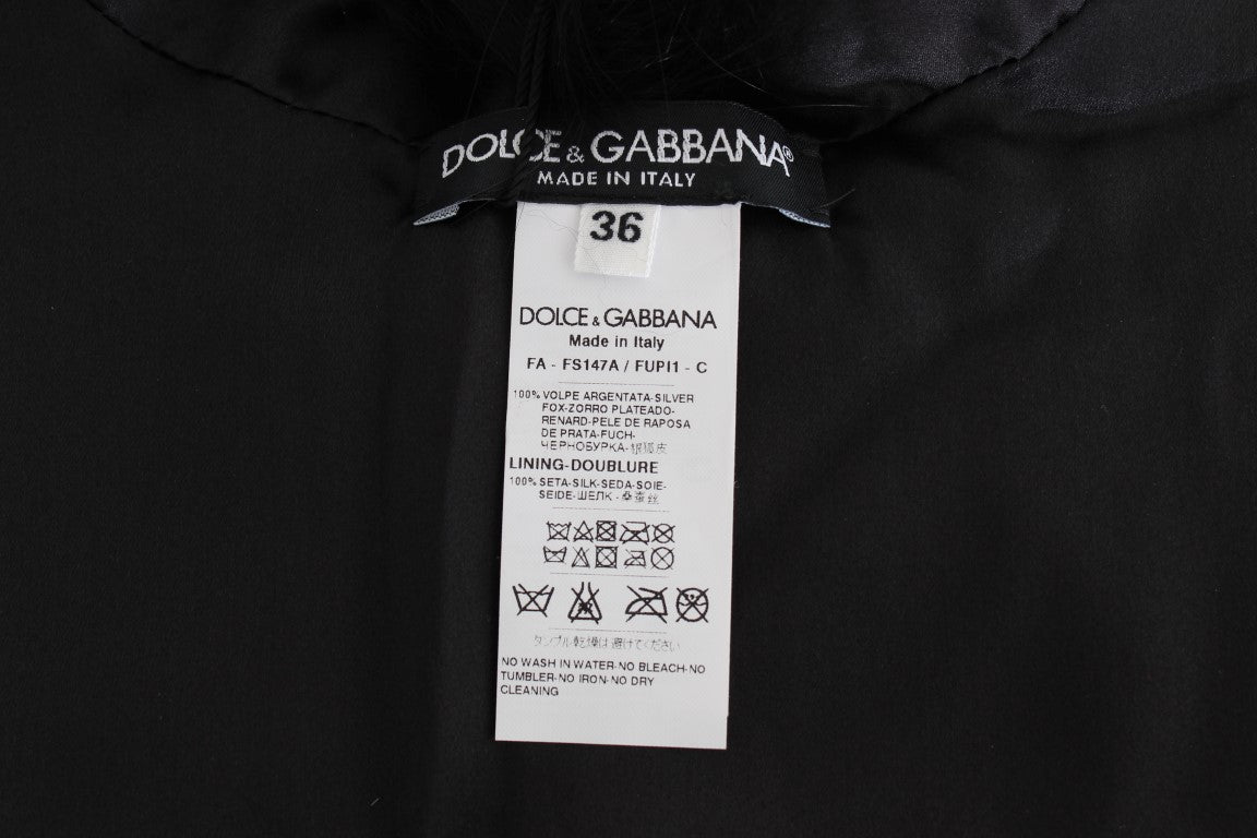 Dolce &amp; Gabbana Шал с яка от черна лисица