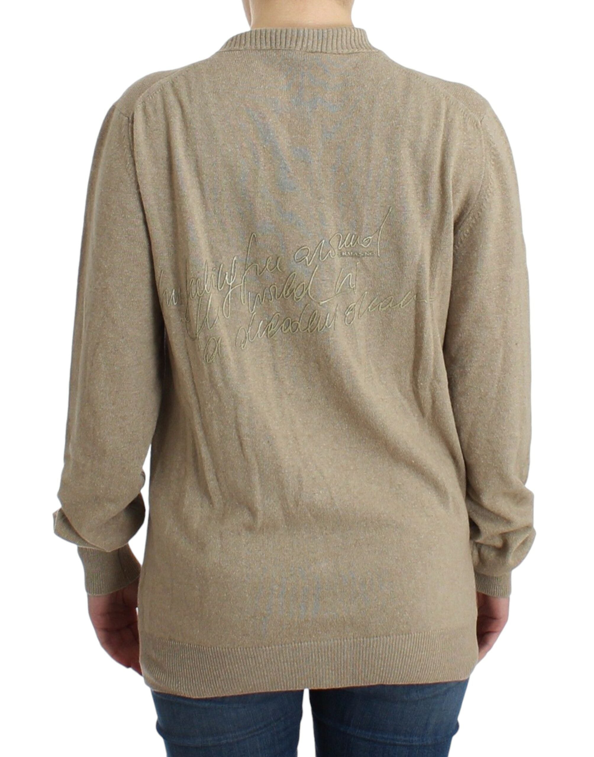 Бежова вълнена жилетка от кашмирен пуловер Ermanno Scervino