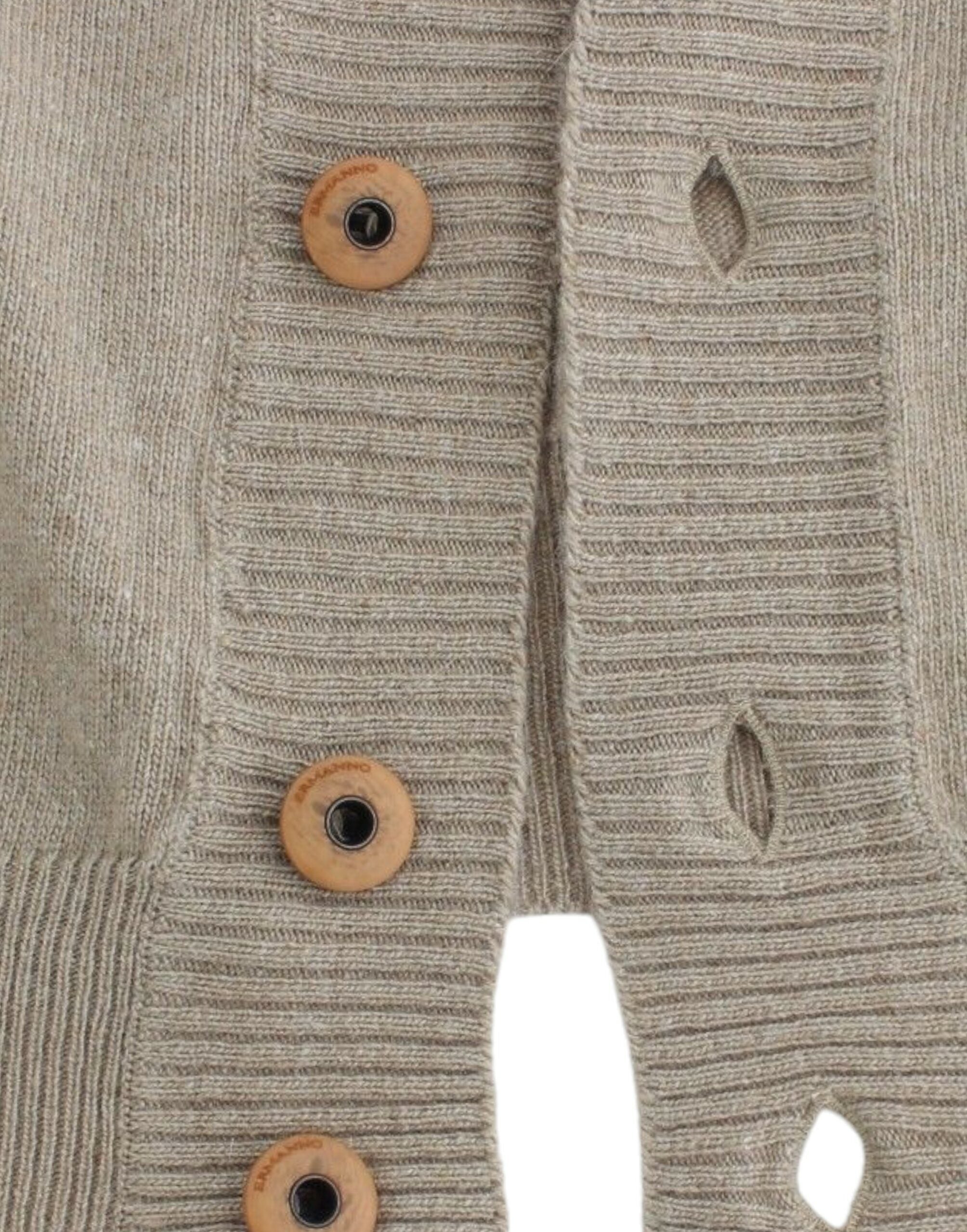Бежова вълнена жилетка от кашмирен пуловер Ermanno Scervino