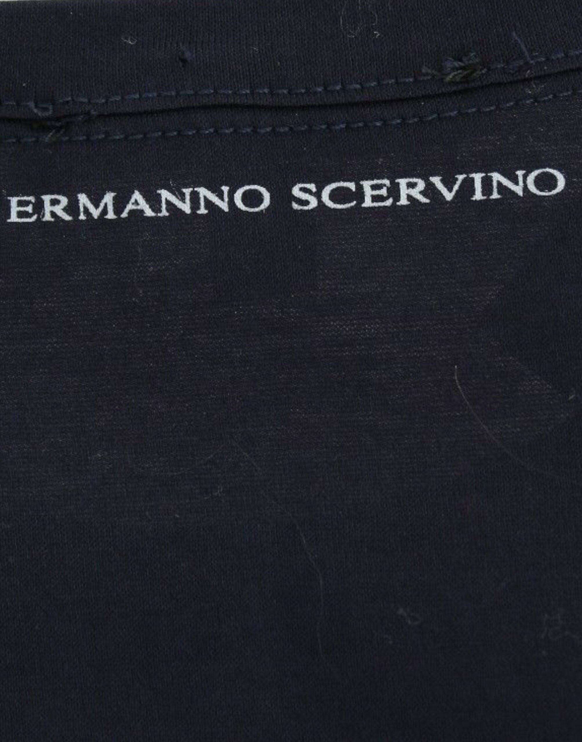 Тениска с памучно лого Ermanno Scervino Lingerie Blue Crewneck