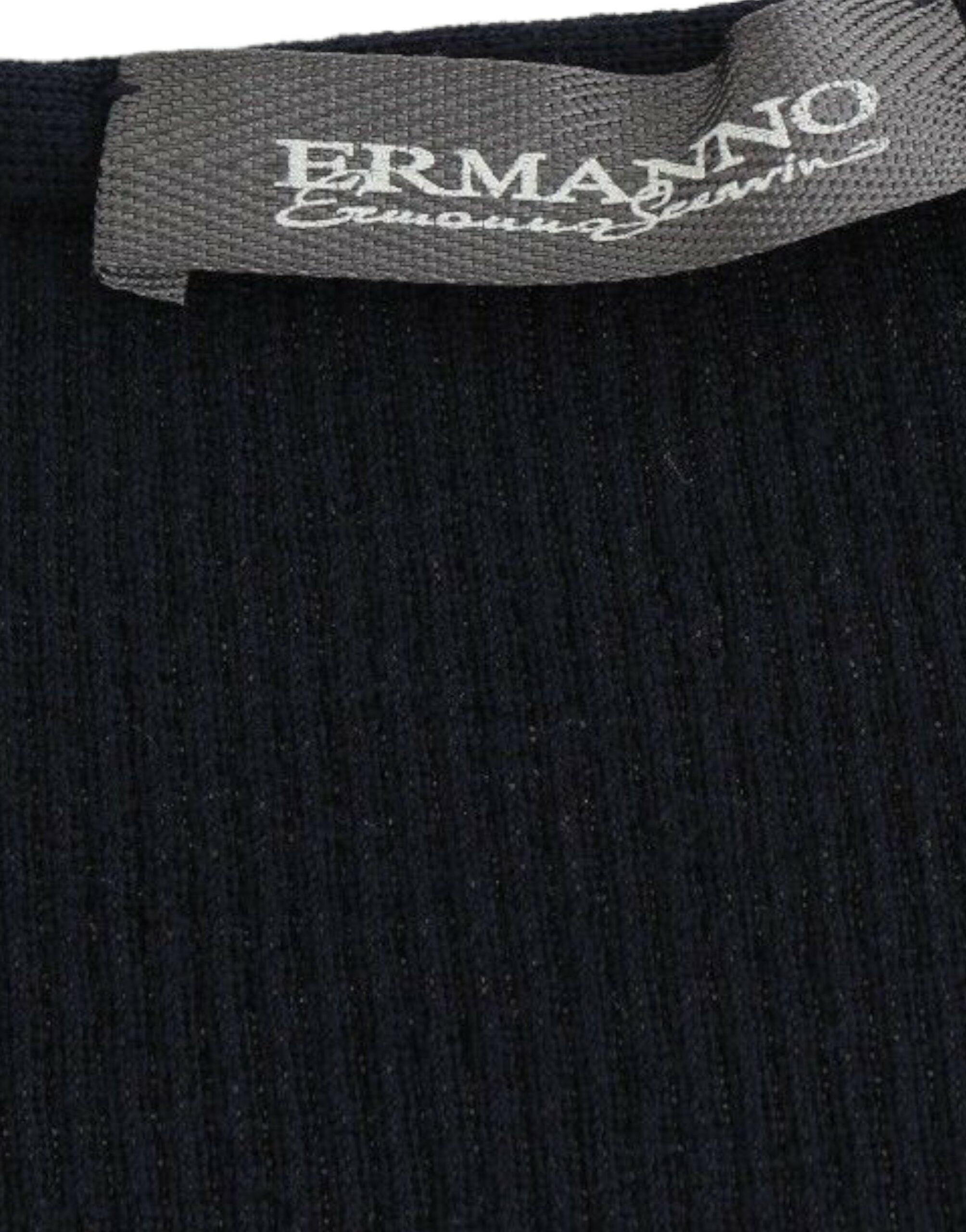 Ermanno Scervino син плетен вълнен еластичен пуловер