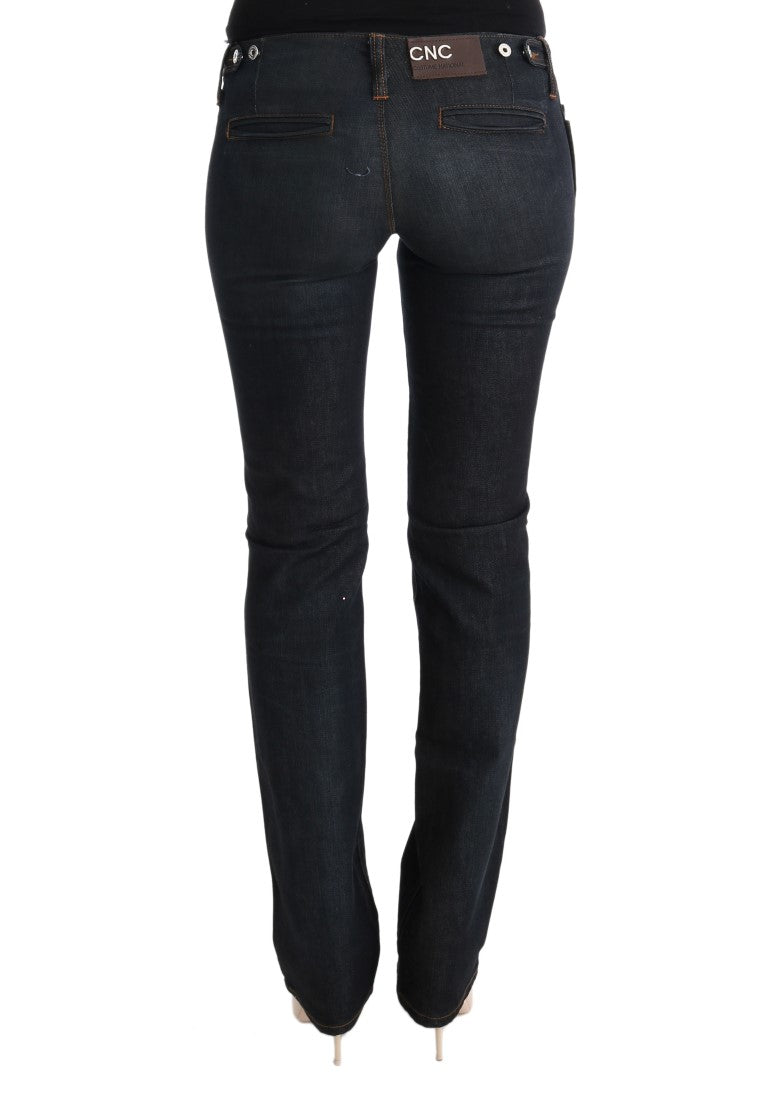 Costume National Grey Cotton Slim Flared Jeans