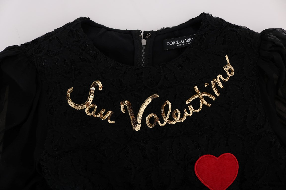 Dolce &amp; Gabbana черна рокля San Valentino с пайети