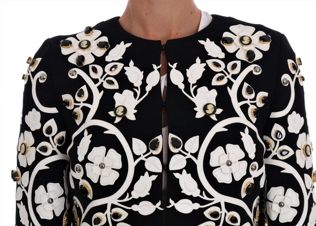 Dolce &amp; Gabbana Black Baroque Floral Crystal яке