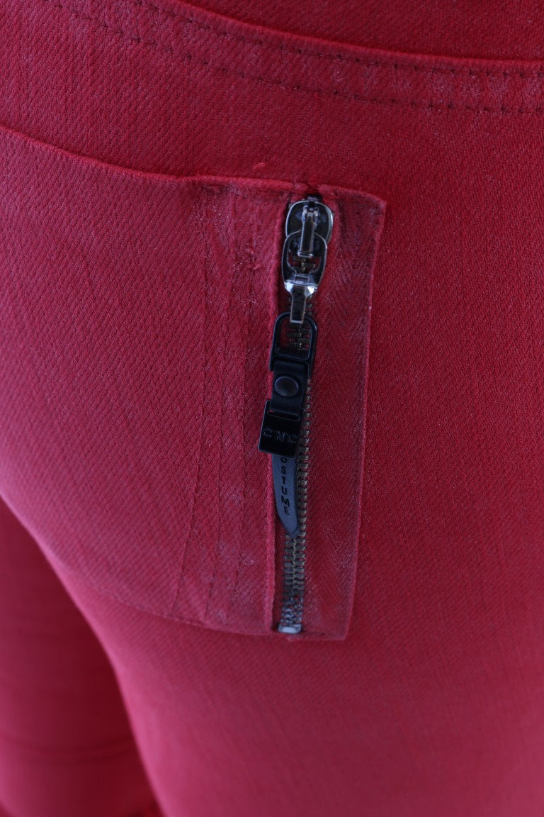 Костюм Национални червени памучни еластични тесни дънки