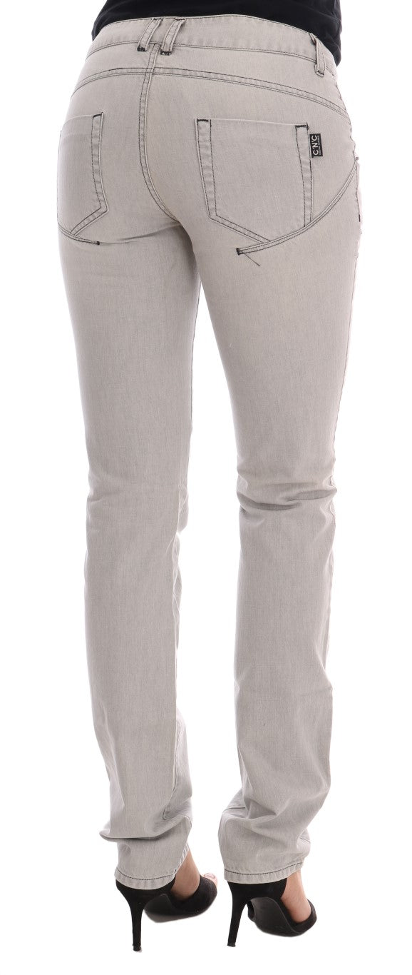 Costume National Grey Wash Cotton Slim Jeans