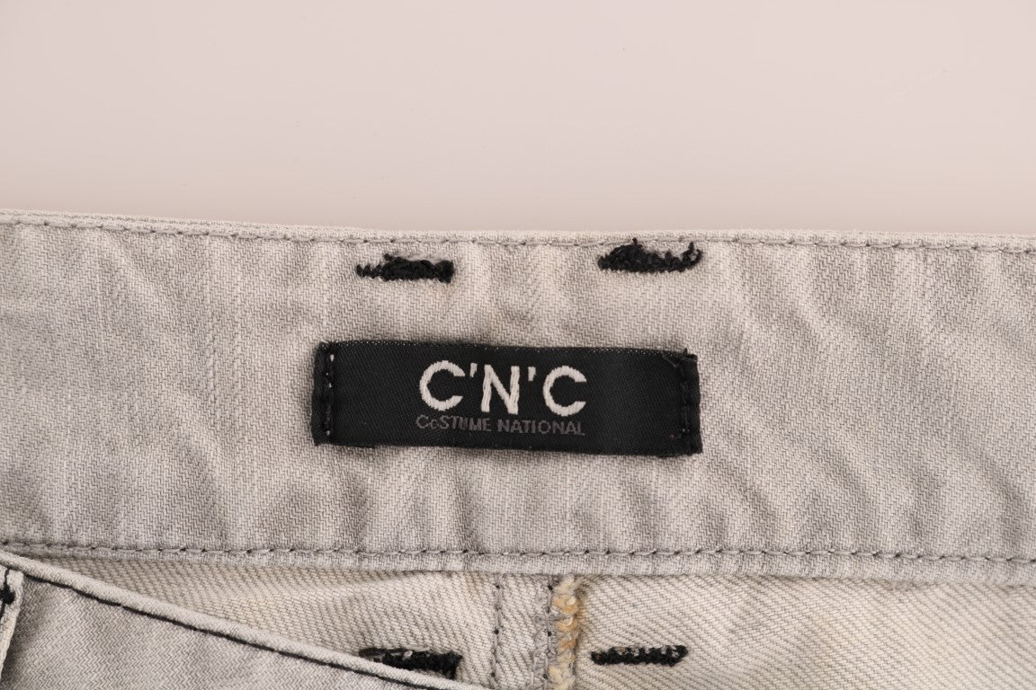 Costume National Grey Wash Cotton Slim Jeans