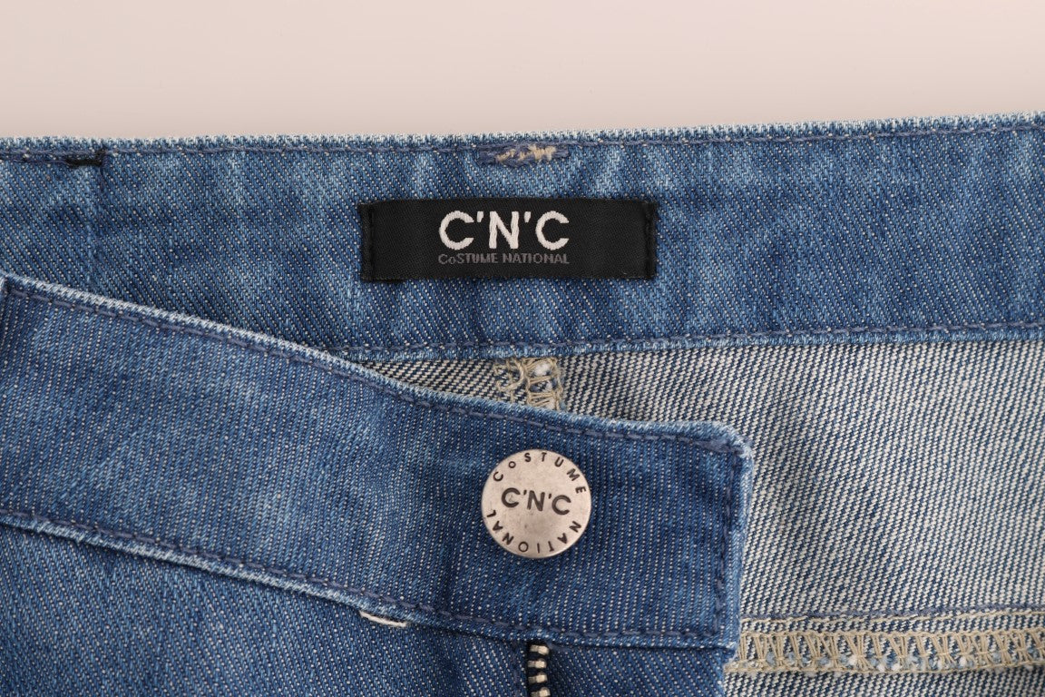 Costume National Blue Wash Cotton Boyfriend Jeans