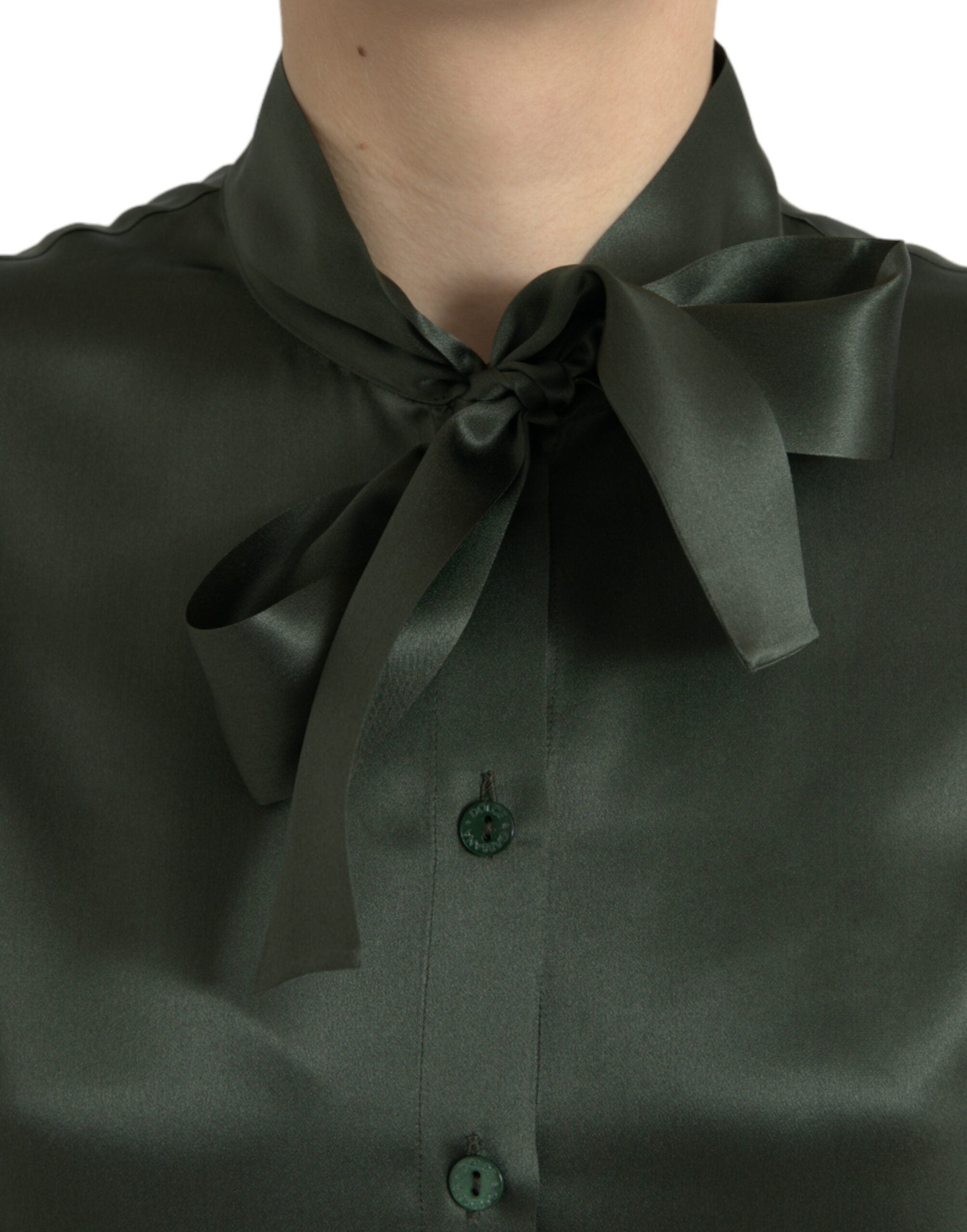 Dolce & Gabbana Elegant Silk Ascot Collar Blouse