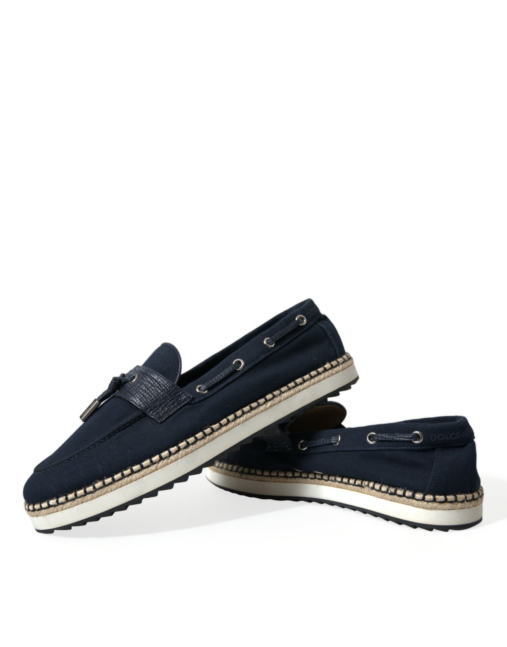 Dolce & Gabbana Elegant Navy Blue Fabric Loafers