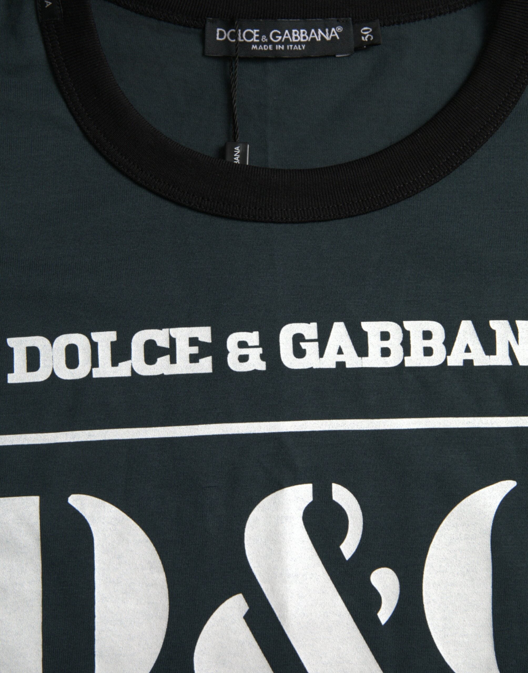 Dolce & Gabbana Blue Logo Print Crewneck Short Sleeve T-shirt