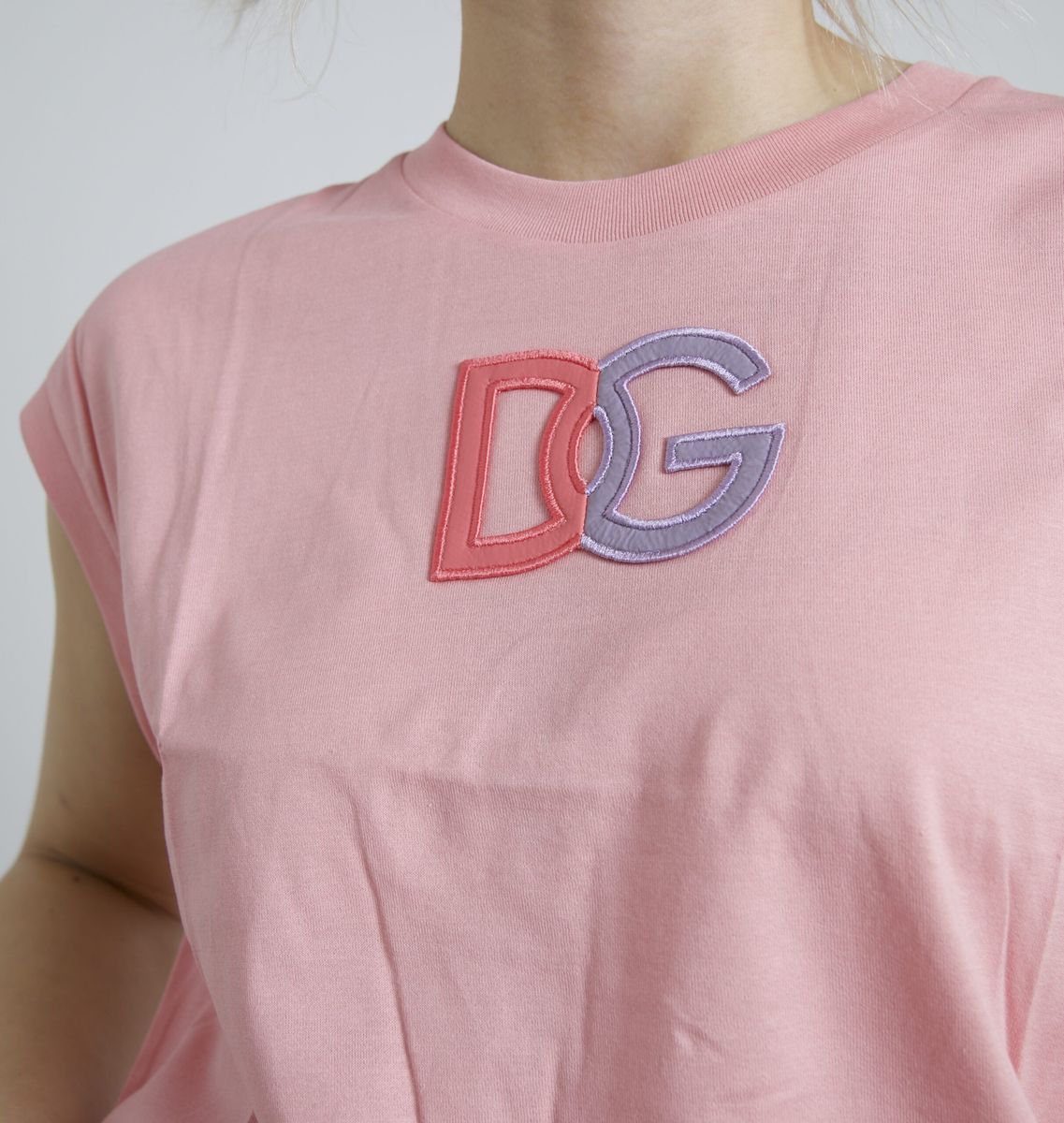 Dolce & Gabbana Elegant Pink Cotton Crew Neck Tank Top