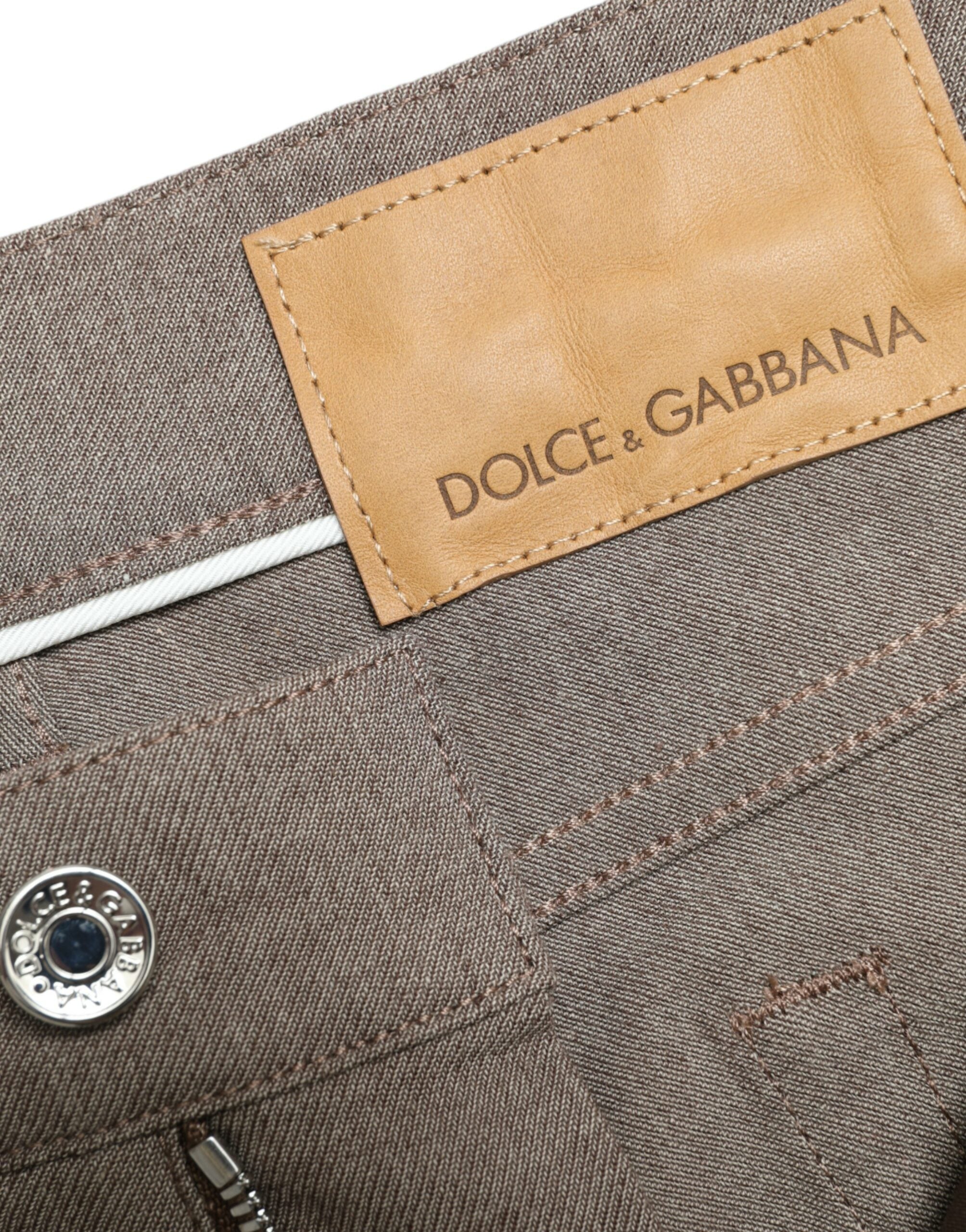 Dolce & Gabbana Elegant Brown Cotton Stretch Skinny Pants