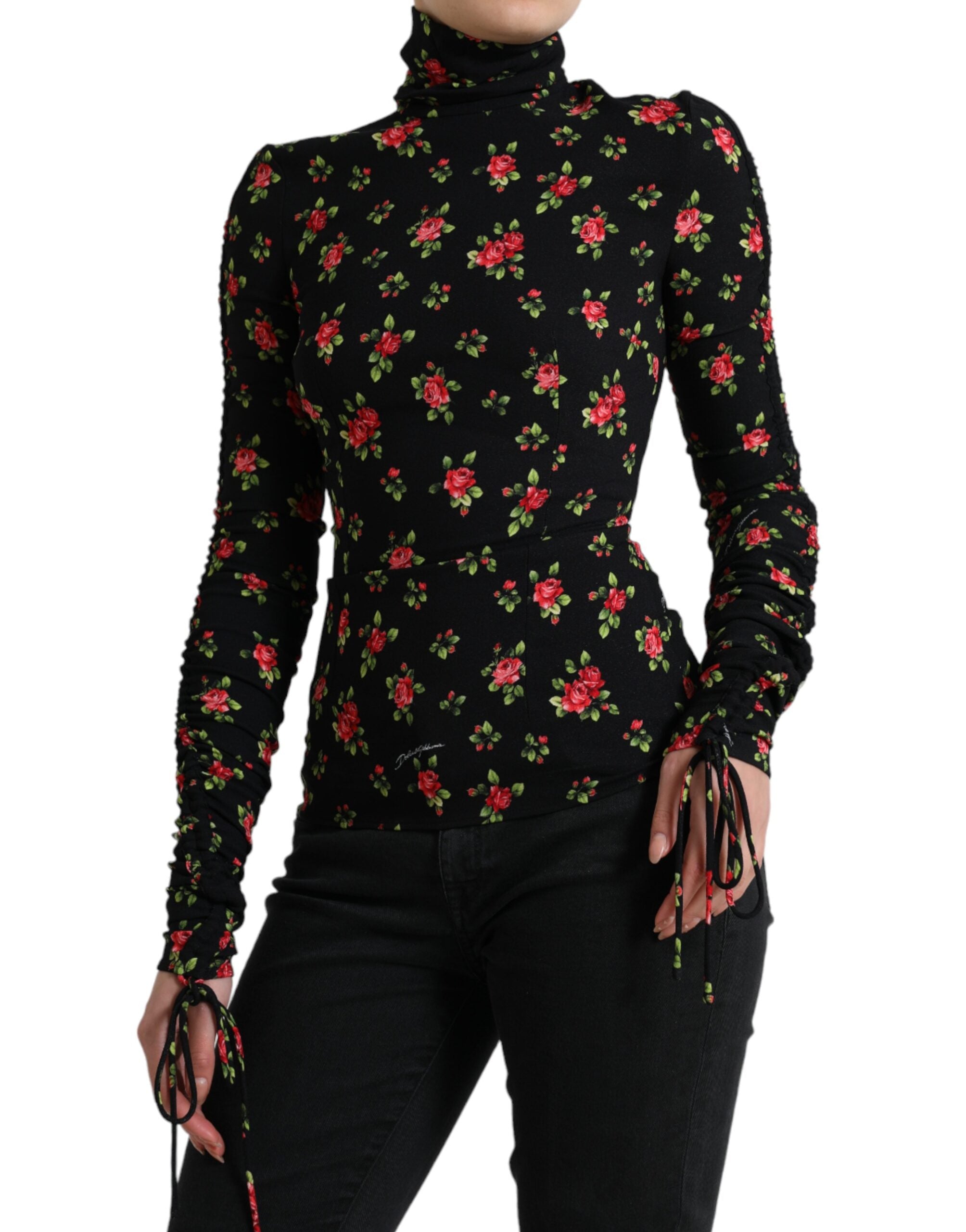 Dolce & Gabbana Elegant Floral Silk Blend Top