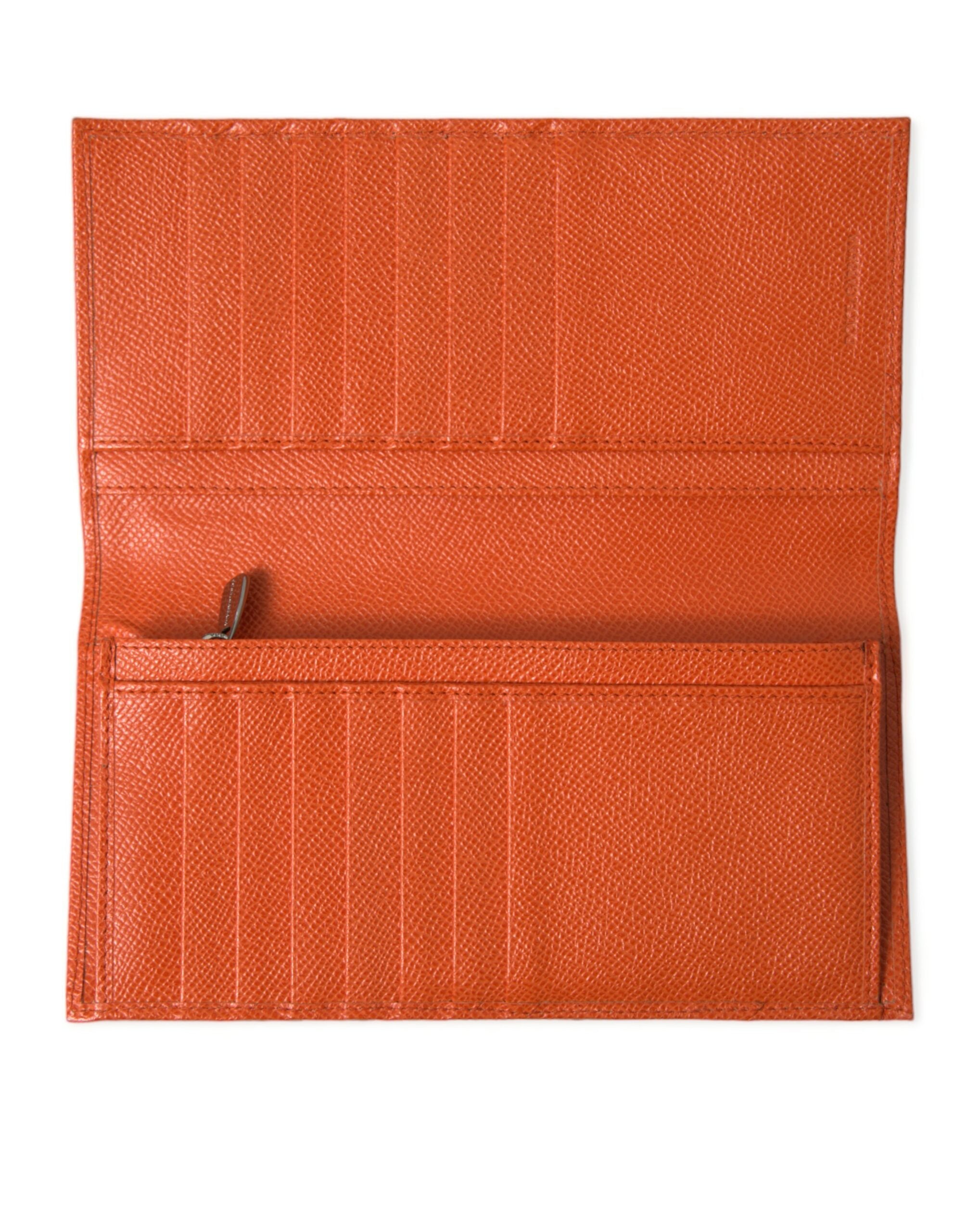 Dolce & Gabbana Chic Orange Crocodile Leather Wallet