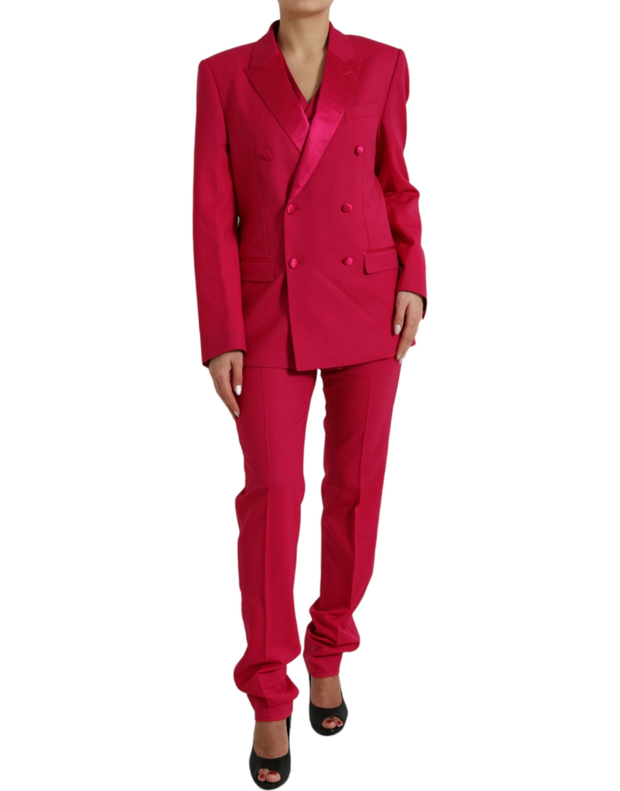 Dolce & Gabbana Elegant Red Slim Fit 3 Piece Martini Suit