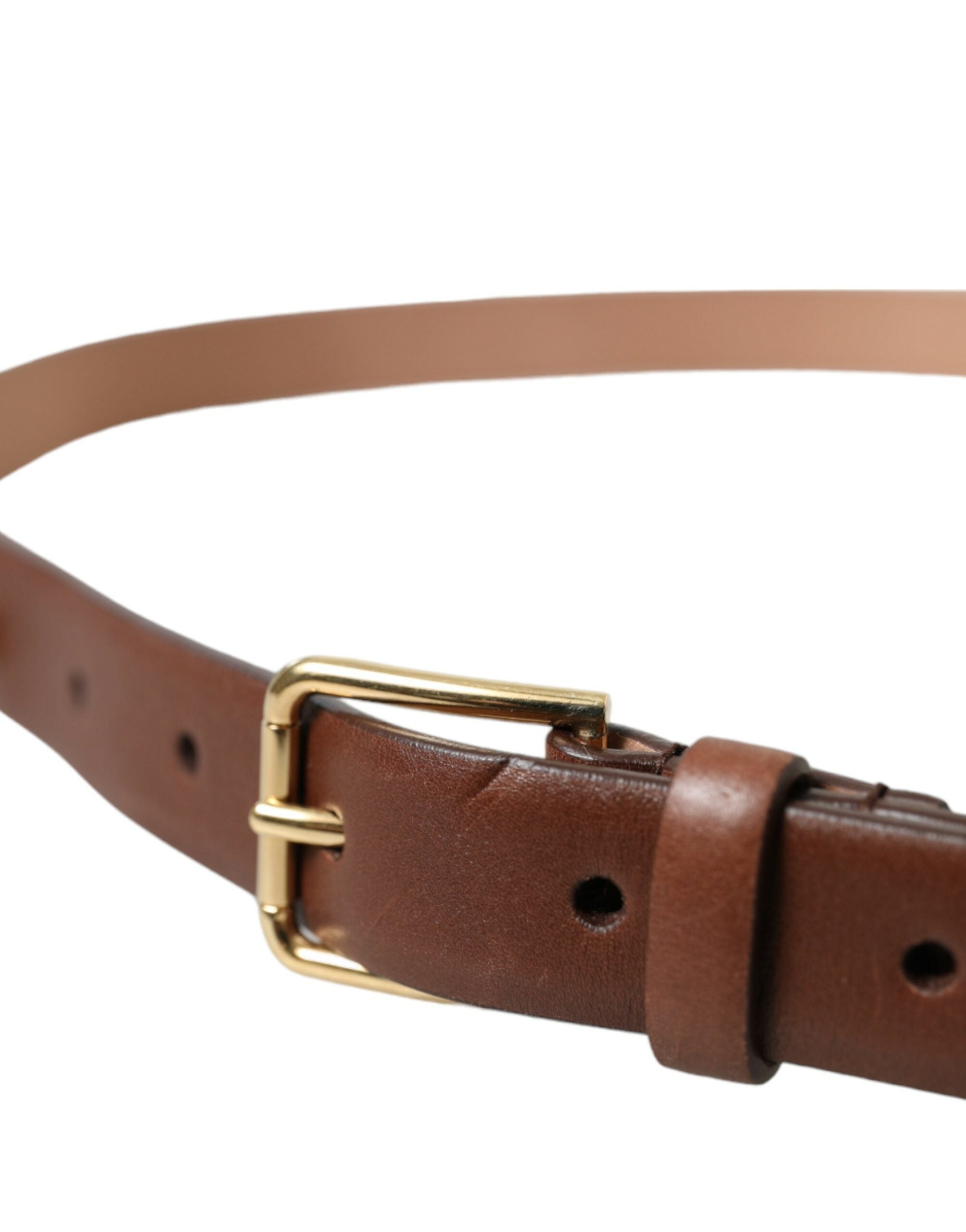 Dolce & Gabbana Elegant Brown Calf Leather Waist Belt