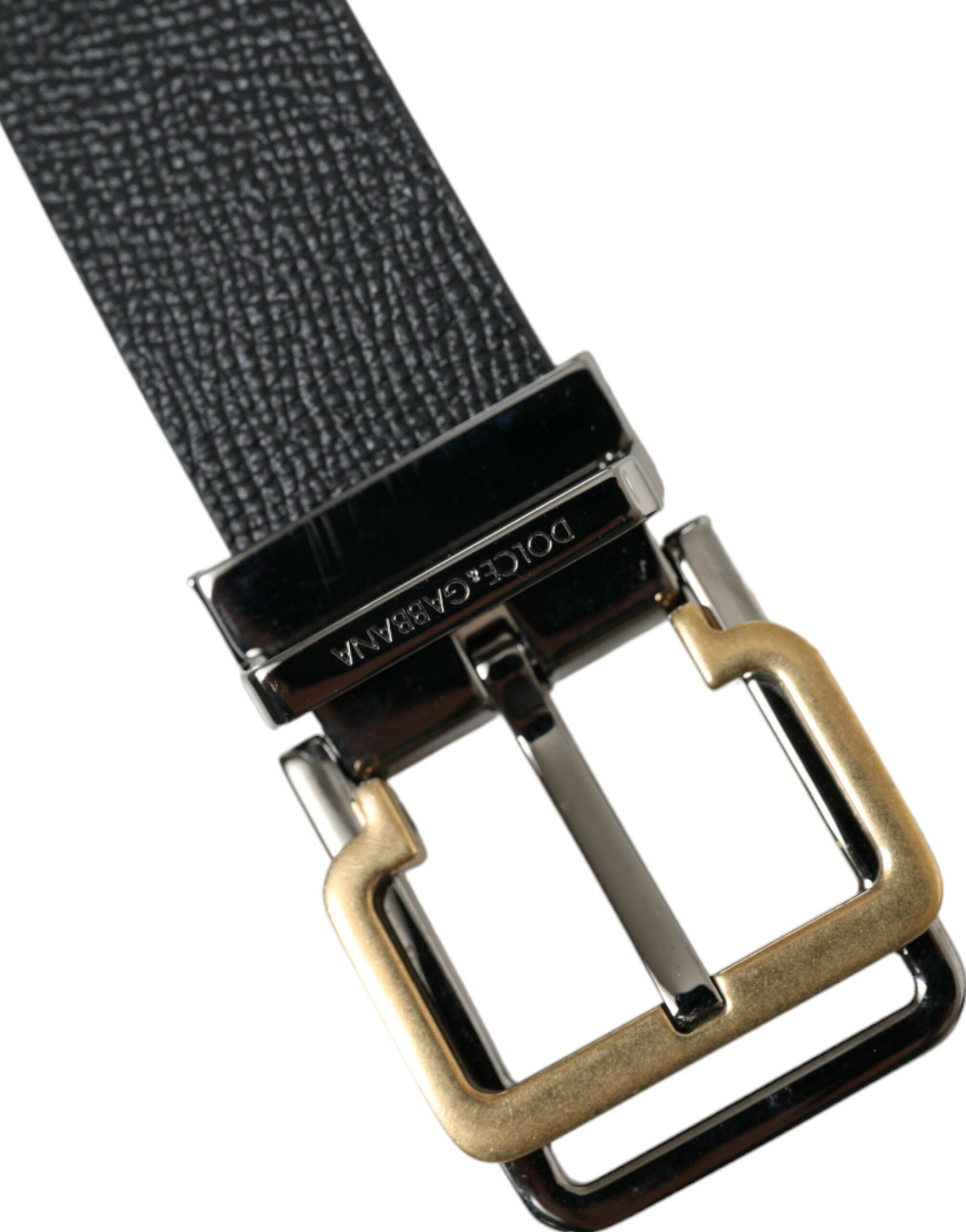 Dolce & Gabbana Elegant Black Leather Belt with Metal Buckle