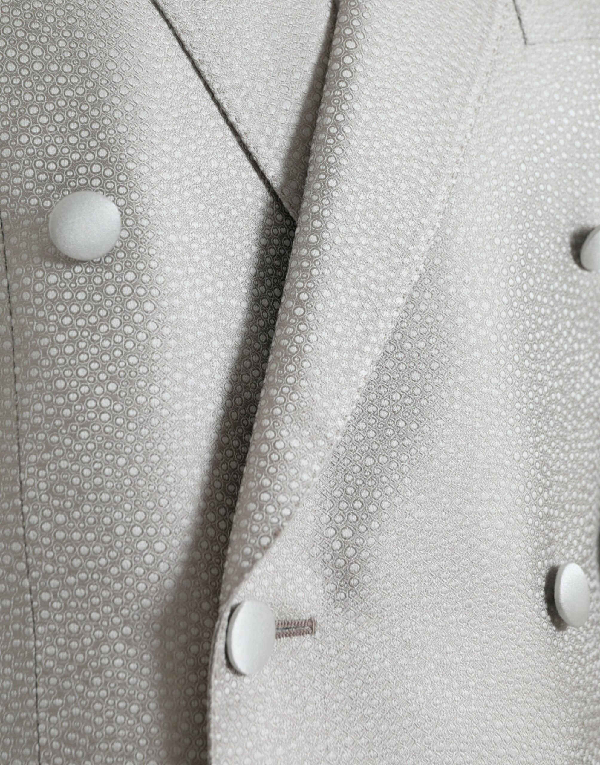 Dolce & Gabbana Off White MARTINI Double Breasted Coat Blazer