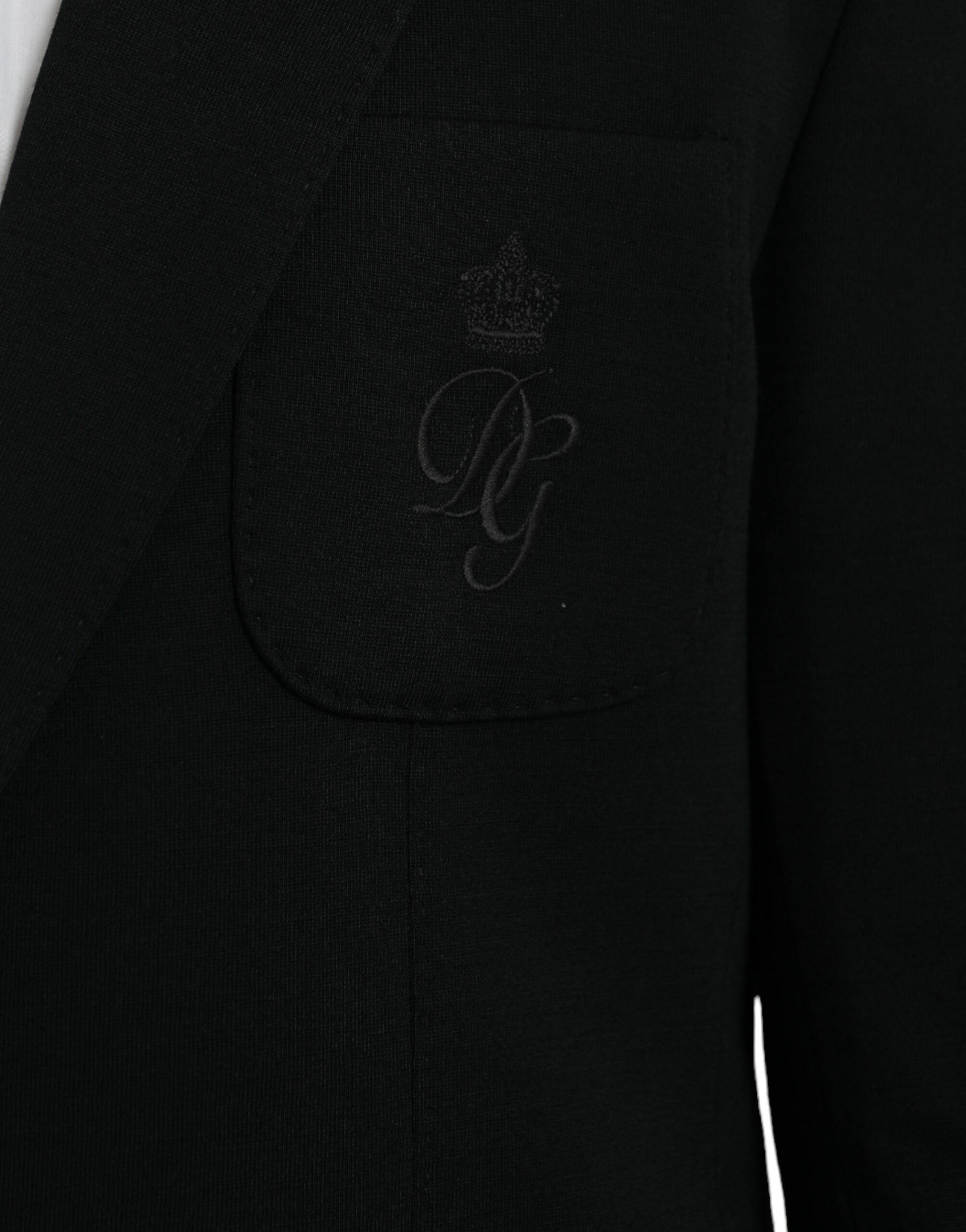Dolce & Gabbana Black Wool Notch Single Breasted Coat Blazer