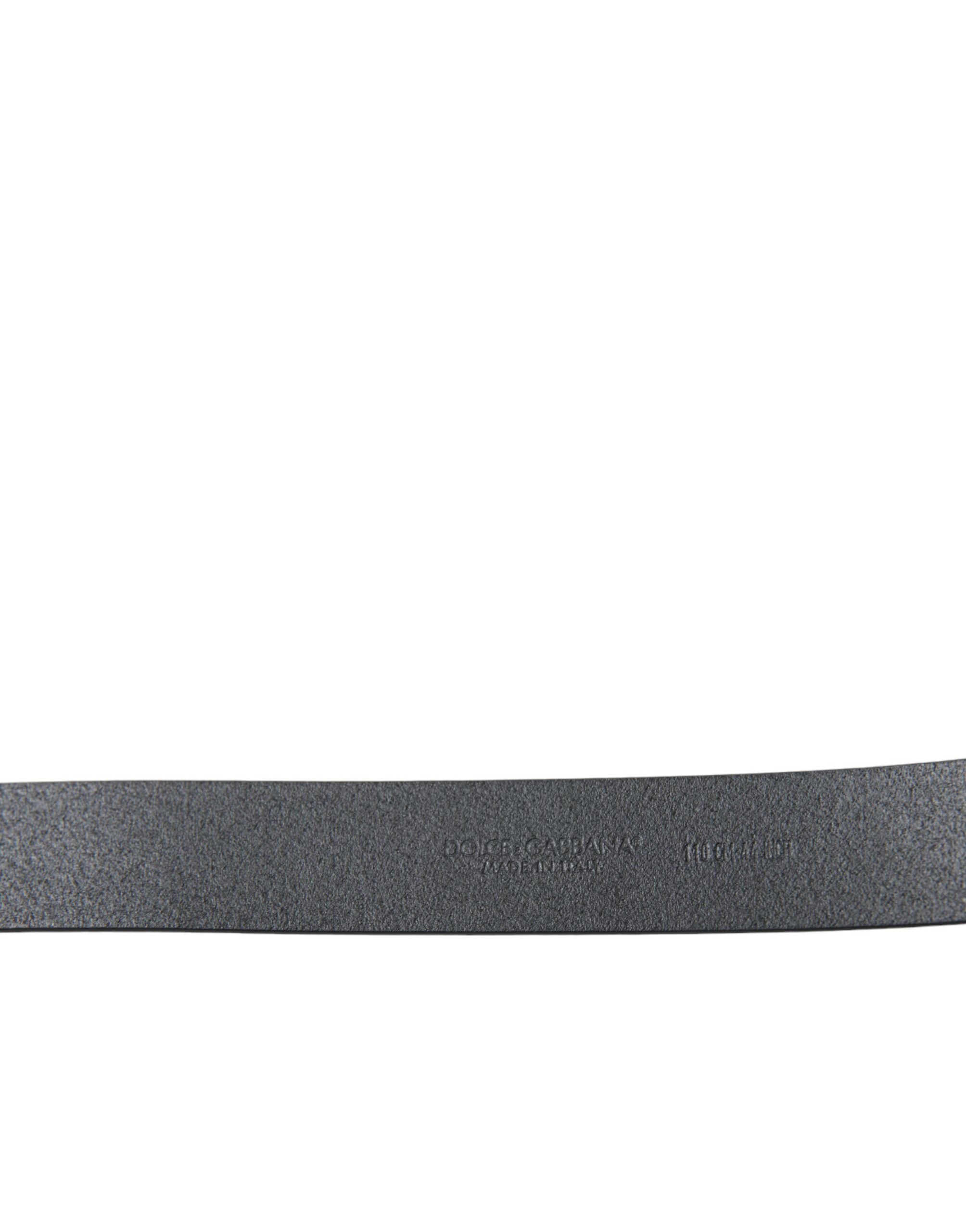 Dolce & Gabbana Elegant Black Leather Belt with Metal Buckle