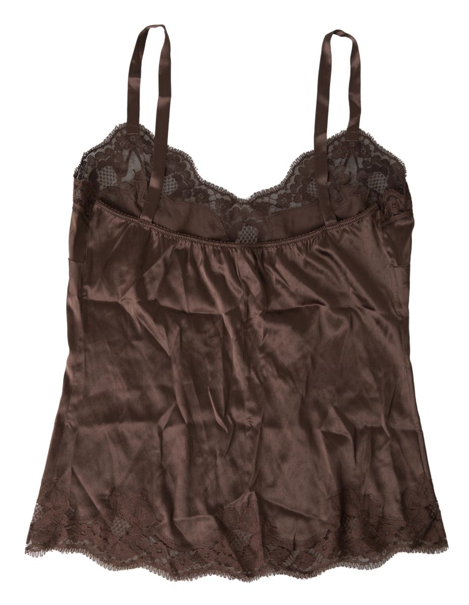 Dolce & Gabbana Silk Blend Camisole Top in Brown